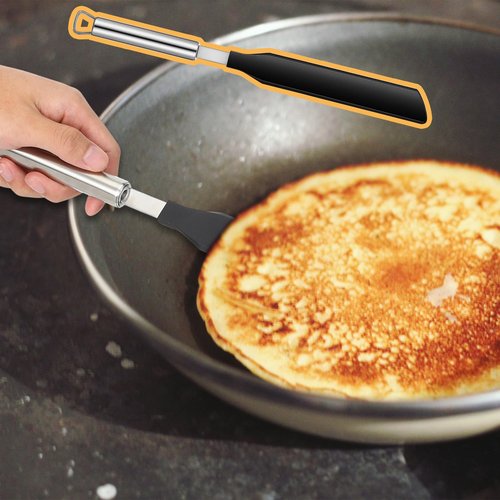 XLIUAX 2PCS Crepe Spreader and Spatula Set, 8 inch Black T-Shaped Batter Spreaders, 13.4 Inch Crepe Spatula Turner, Nylon Batter Spreader With Stainless Steel Handle for Evenly Spreading Batters