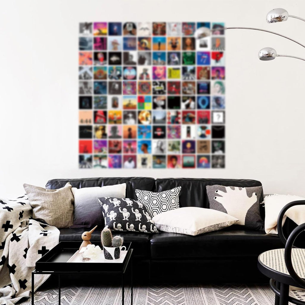 Art·Zone 100 Pcs 5x5 Inch | Wall Collage Kit for Bedroom Decor, Album Covers & Music Themes