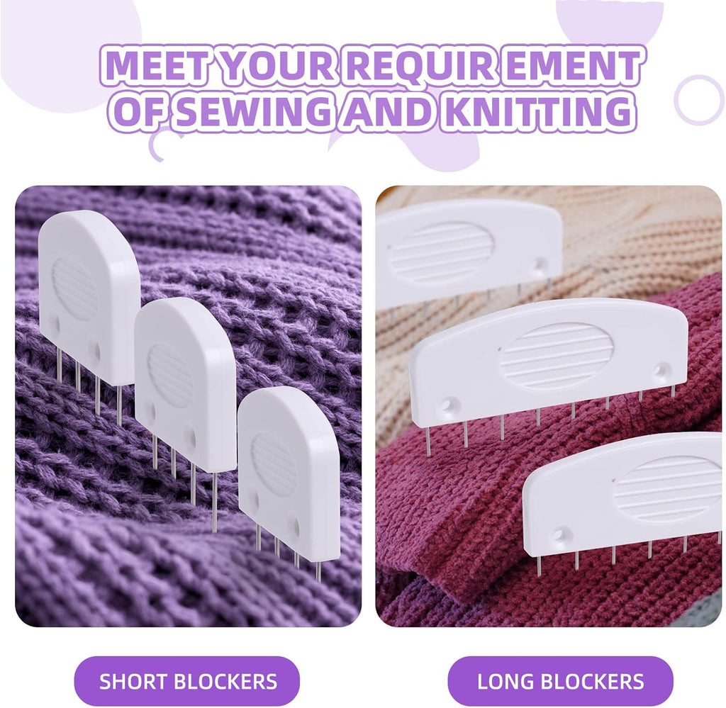 Skiennix Knit Blockers Kit - 20Pcs Blocking Combs & Pins for Knitting, Crochet, Lace Projects