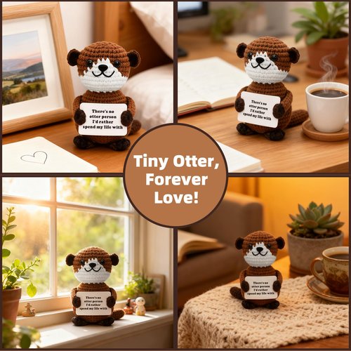 Birthday Decoration Handmade Otter Gifts for Men Women Husband Wife Gift for Boyfriend Girlfriend I Love You Romantic Anniversary for Couple Hers Him Wedding Engagement Decor Mothers Fathers Day