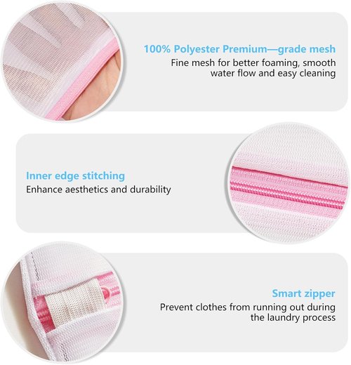 Mesh Laundry Bags by 4Pcs - Delicate Lingerie Wash Bags for Travel & Toy Storage | 1 Large, 1 Medium, 2 Small
