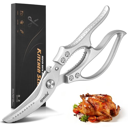 SPEDOL Kitchen Scissors Food Cutting: Heavy Duty Poultry Meat Shears - Stainless Steel All Purpose for Home Cooking & Restaurant