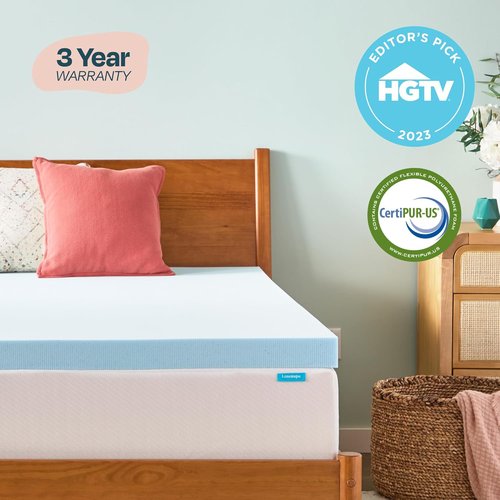 Linenspa Memory Foam Mattress Topper - 3 Inch Gel-Infused Foam for Cooling Comfort | Full Size, Plush Feel
