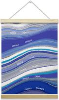 **Inhale Exhale Mental Health Poster | Blue Canvas Wall Art for Therapy & Counseling, 12x16 Inches**