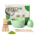 Matcha Whisk Tea Set Kit: Japanese Matcha Kit - Ceramic Bowl Bamboo Whisk Chasen Holder spoon Measuring Scoop Sifter - Traditional Practical for Tea Ceremony Breakfast Lattes - Home Kitchen Christmas