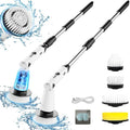 Electric Spin Scrubber, Bathroom Cleaner, Power Shower Cleaning Brush with Extendable Handle & 4 Brush Heads, Shower Scrubber for Bathtub Tile Grout Kitchen Window and Floor