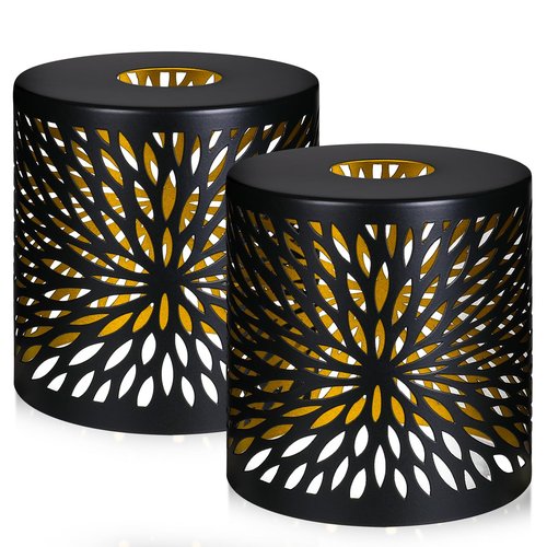 Metal Pendant Lamp Shades Set of 2, Cylinder Lamp Shade Light Fixture Replacement Metal Globe with 1-5/8-Inch Fitter Opening, Diameter 4.75” Height 5.0"