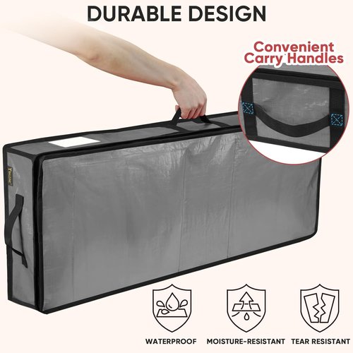 BALEINE Durable Christmas Wrapping Paper Storage Bag - 40" with Flexible Partitions & Pockets