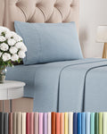 Skiennix Twin Size 3-Piece Sheet Set - Comfy Cooling Bed Sheets | Hotel Luxury Bedding - Soft, Deep Pockets, Blue