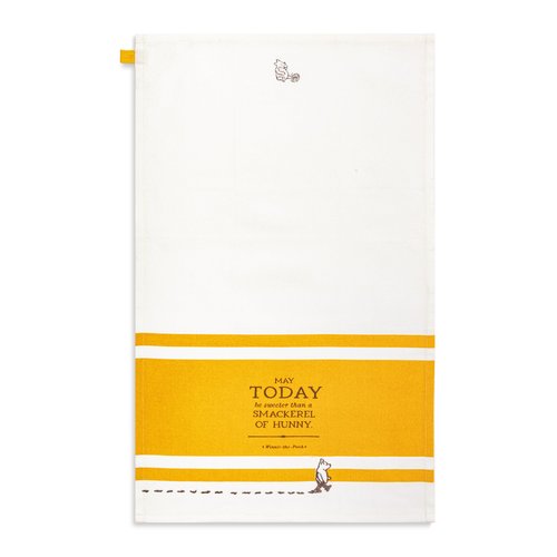 DEMDACO Pooh Classic Yellow Bear Everyday Collection May Today Be Sweeter Than A Smackerel of Hunny Yellow 17 x 28 All Cotton Absorbent Kitchen Dish Hand Towel