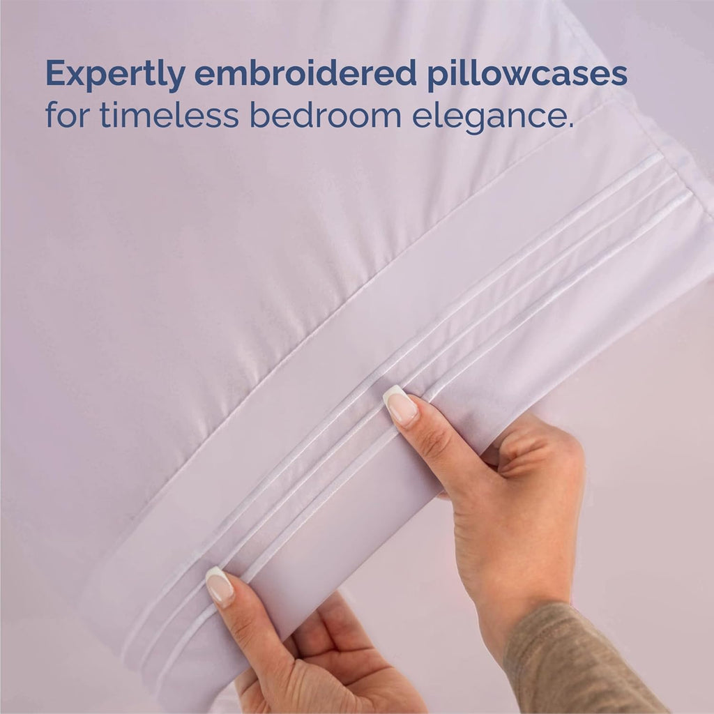 Queen Size Sheet Set by Hotel Luxury | Comfy, Breathable & Cooling - Deep Pockets, Soft, Wrinkle-Free - Light Lavender
