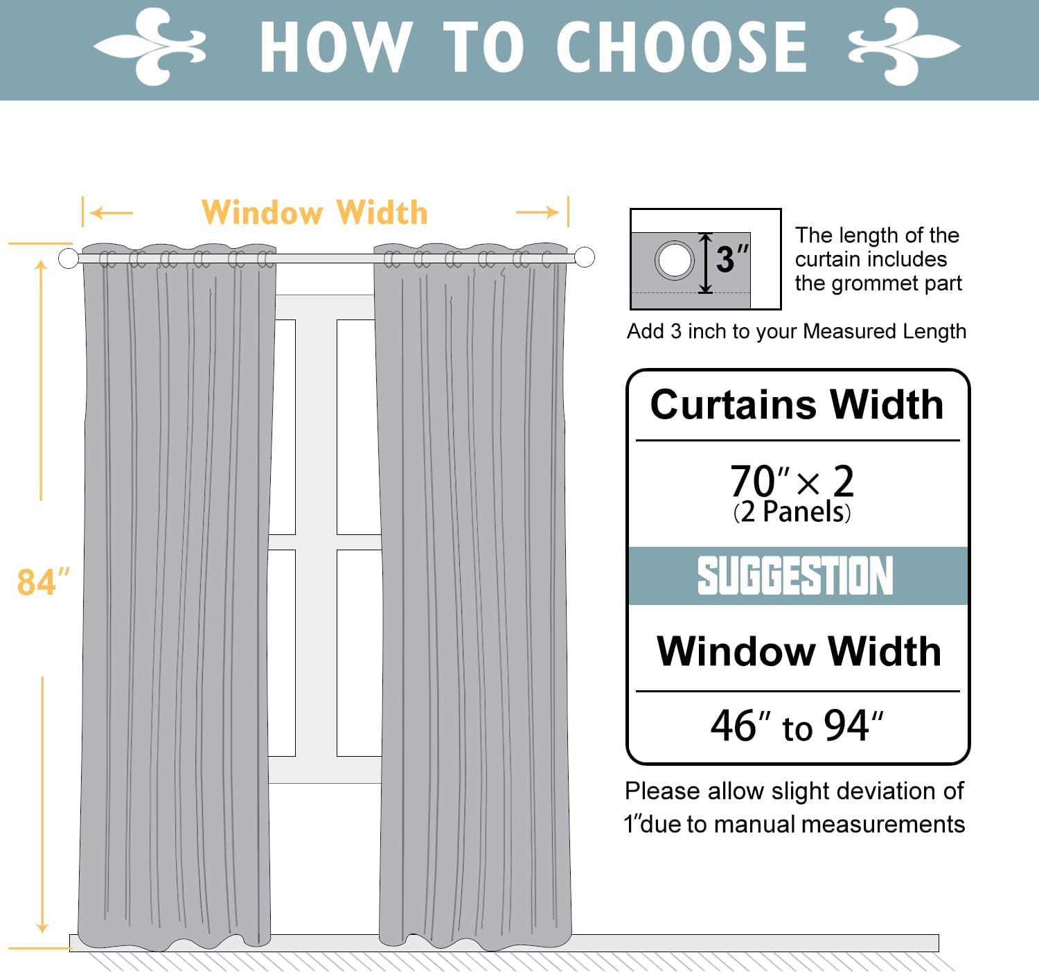 ChrisDowa Blackout Curtains - Extra Wide Thermal Insulated Room Darkening Panels | Light Grey, 70 x 84 Inch