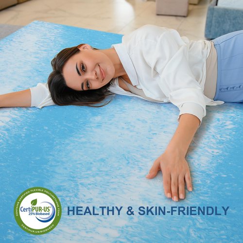Bynex 2 Inch Gel Memory Foam Mattress Topper, Queen Size Cooling Bed Topper for Back Pain & Pressure Relief
