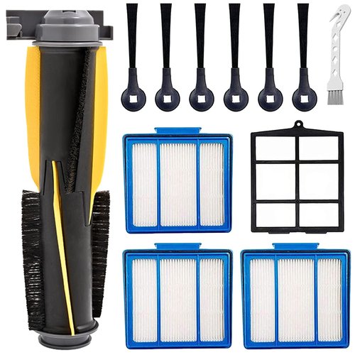 12 Pack Replacement Parts for Shark AV911S EZ IQ R101AE (RV1001AE) IQ R101 (RV1001) UR1100SRUS AV1002AE AV1010AE RV100AE Robot Vacuum Cleaner,1 Main Brush, 3 Filters,6 Side Brushes,1 Pre Filter