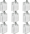 Skiennix Clear Storage Bags - 9 Pack Zippered Organizers for Blankets, Clothes & Bedding | Ideal for Moving & Underbed Storage