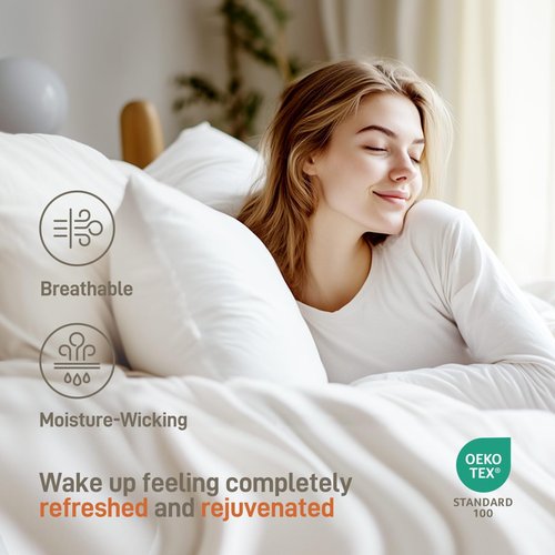 Sylvaris Hypoallergenic Viscose from Bamboo Soft Pillow with Down Alternative Filling, Queen Pillow,Breathable, Moisture-Wicking, Luxury Hotel Quality, Ideal for All Sleeper, Oeko-Tex Certified