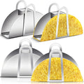 Skiennix Stainless Steel Taco Shell Mold - 4 Pack Tortilla Holder for Crispy Baking & Frying