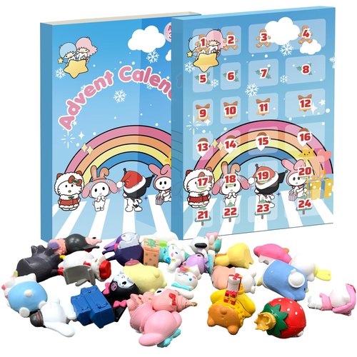 KIEAL Advent Calendar 2025, 24 Days Christmas Advent Calendar with 24 Anime Figures for Kids Teen Girls Adults, Surprise Christmas Countdown Calendar Toys for Ages 3 & up