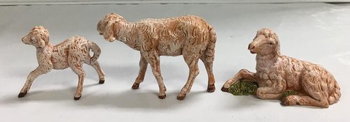 Fontanini by Roman Inc. | 3-Piece Sheep Family Set - Hand Sculpted Nativity Figures, 5" Tall