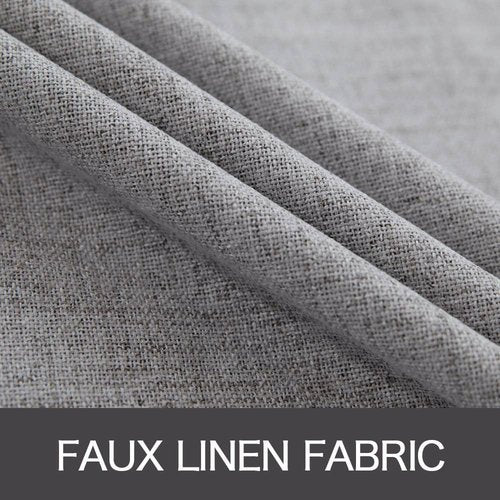 MIULEE Linen Blackout Curtains - 100% Room Darkening Thermal Insulated Grommet Panels | Grey, 42" x 84" (2 PCs)