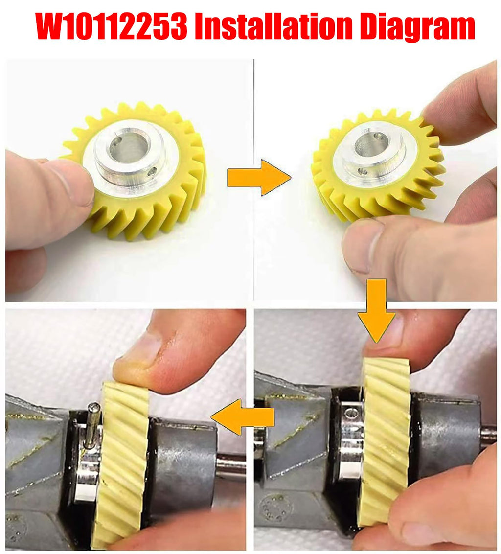 (2/Pack) W10112253 Mixer Worm Gear Compatible with Whirlpool & KitchenAid Mixers Gear Replace Parts 4162897 4169830 AP4295669 PS11748374 4161531 WPW10112253