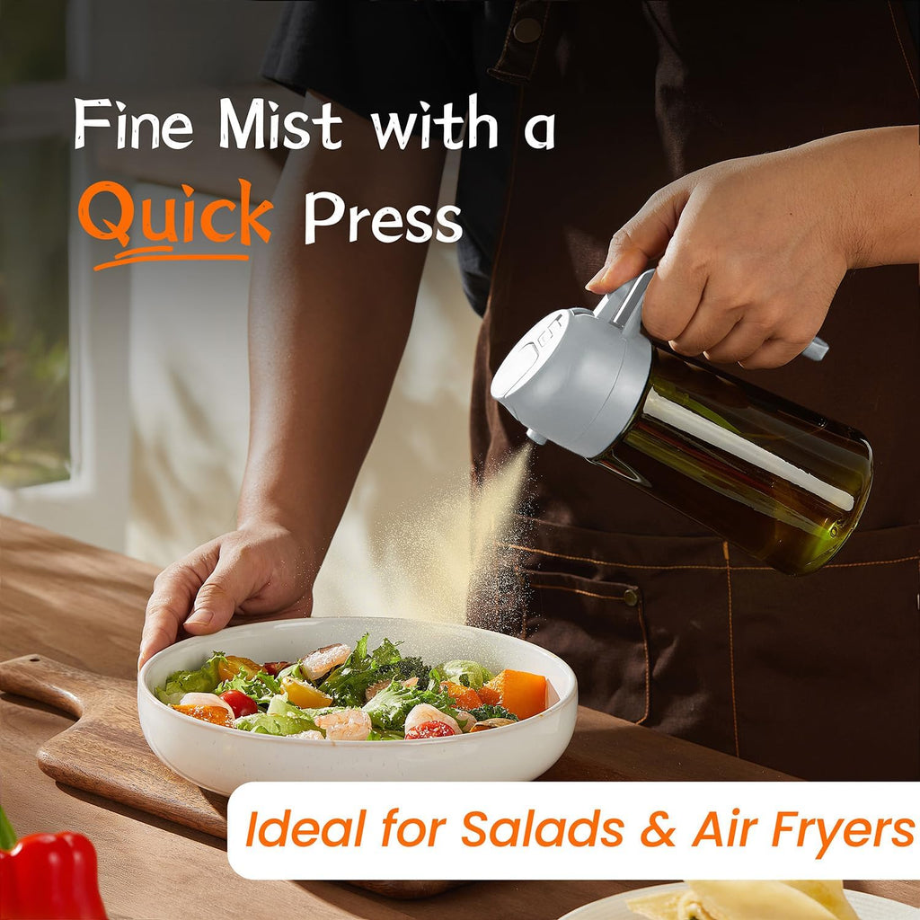TrendPlain Olive Oil Dispenser Bottle - 16oz Kitchen Gadget & Air Fryer Accessory - Ash Color