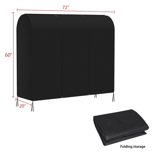 Zilink 72" Garment Rack Cover Dustproof Breathable Clothes Rack Cover Large Garment Bags Protector Cothing Rack with Cover with 2 Durable Zippers for Garment Rack, Black, (Rack Not Included)