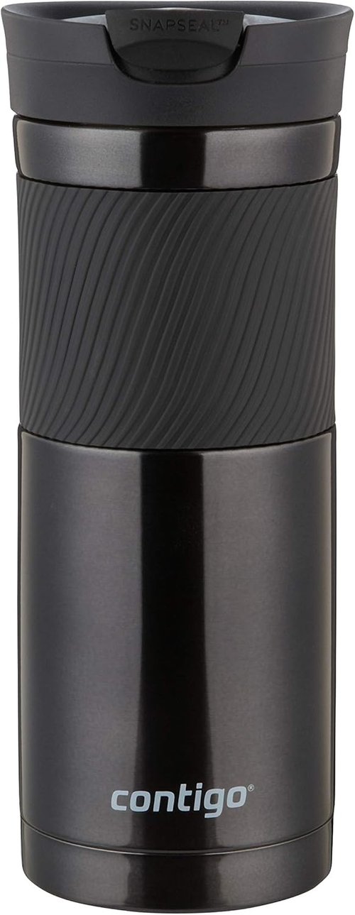 Contigo Byron Snapseal Travel Mug - Stainless Steel Leakproof Tumbler with Easy-Clean Lid | 590 ml, Black