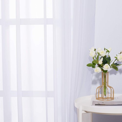 NICETOWN Patio Door Sheer Curtain - Vertical Voile Drape, Extra Wide Curtain Panel Window Treatment for Sliding Glass Door (White, 1 Piece, W100 x L84 inches)