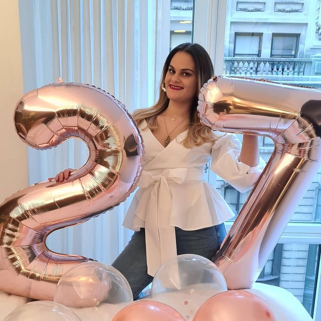 Regine Switzerland 40-Inch Rose Gold Number 27 Balloons - Perfect for Birthdays, Weddings & Celebrations