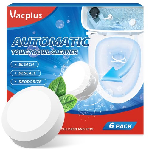 Vacplus Toilet Bowl Cleaners - 6 PACK, Household Toilet Cleaner, Automatic Toilet Bowl Cleaners with Bleach, Sustained-Release Toilet Tank Cleaners for Deodorizing and Descaling, 1.76 Ounces Each