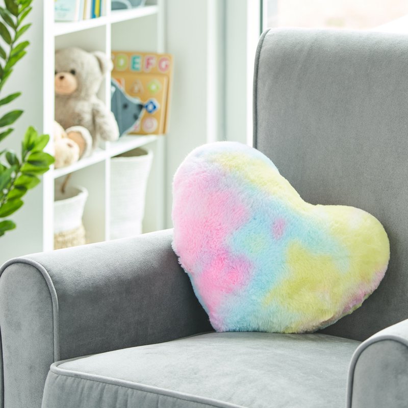 (2 Pack) Plush Tie-Dye Heart Toddler Pillow - Soft, Cozy, & Machine Washable
