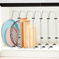 Blulu 6 Pcs Baking Sheet Organizer 18" x 20" Tray Dividers for Cabinets Kitchen Cabinet Dividers Vertical for Baking Sheets Chrome Pan Rack Storage Wires for Kitchen Cupboards (Silver)