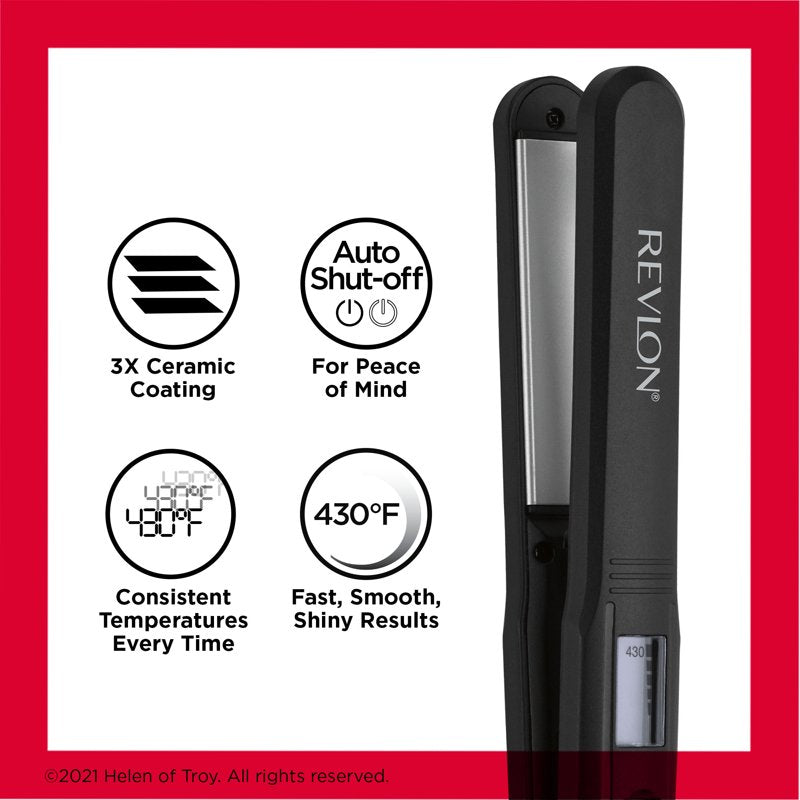 1" Ceramic Digital Flat Iron with Triple Ceramic Coating