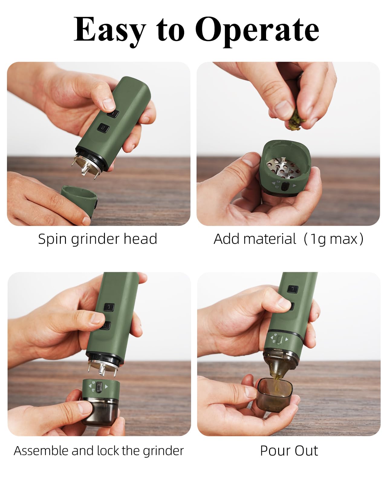 PINVOK Automatic Electric Spice Grinder,USB Rechargeable Powered, Mini Portable Spice Mill Machine for the Kitchen