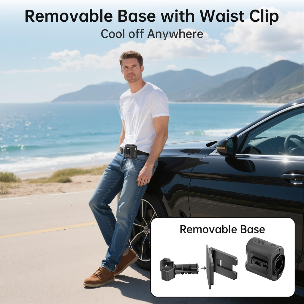 Car Fan Rechargeable, 14500mAh Battery Powered, Max 67Hrs Car Cooling, 5 Powerful Speed Car Seat Fan with LED Light, 360° Rotatable, Air Circulation for Car, Sedan, Vehicle, Van, Truck, SUV, RV