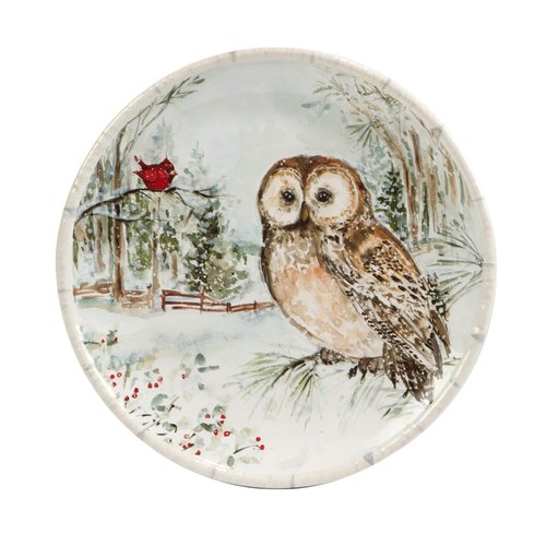 Winter’s Walk Set of 4 Ceramic Dessert Plates – Serve cakes, pies, or sweet treats on these charming woodland dessert plates that capture the peaceful spirit of a snowy forest scene