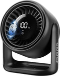 Gaiatop Desk Fan - Ultra Quiet 5-Speed Touch Control Fan with 4000mAh Battery | 7.7 Inch USB-C Rechargeable, Black