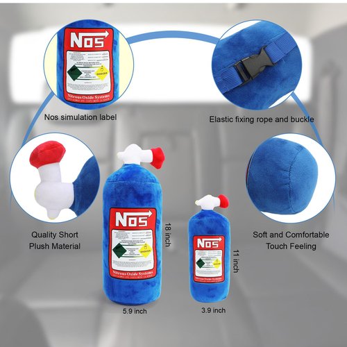 hrabykt Car Neck Pillow NOS Pillow Bottle Car Headrest Pillow Soft Plush Neck Support Cushion for Driving, Office,Home,Party Decorations(11 inch&18 inch)