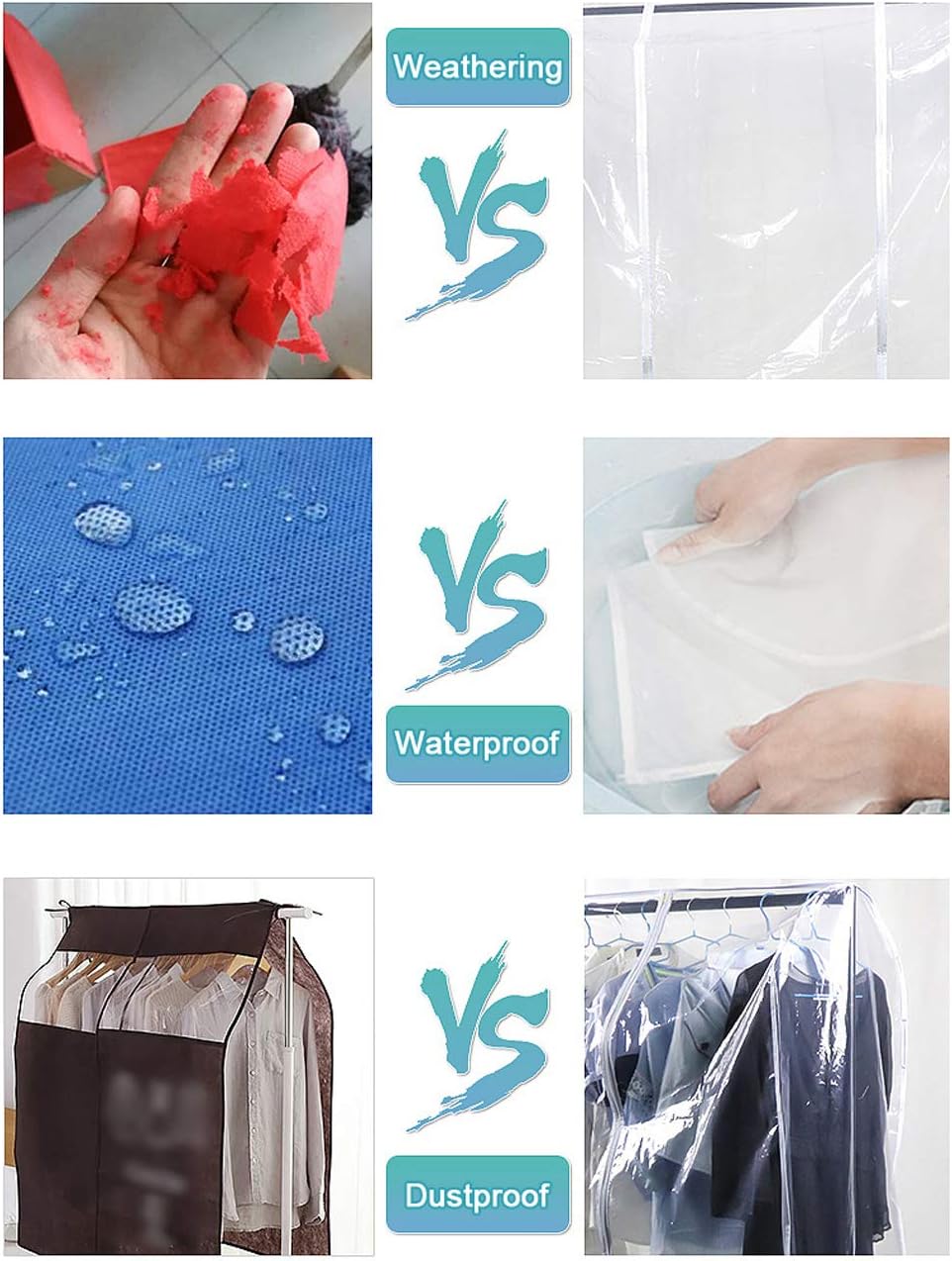 Ruibo Clear Garment Rack Cover - Dustproof & Waterproof Clothing Protector | 71"x20"x60" Size
