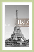 Upsimples 11x17 Picture Frame - Versatile Display for 9x15 Photos with Mat or 11x17 Without - Green