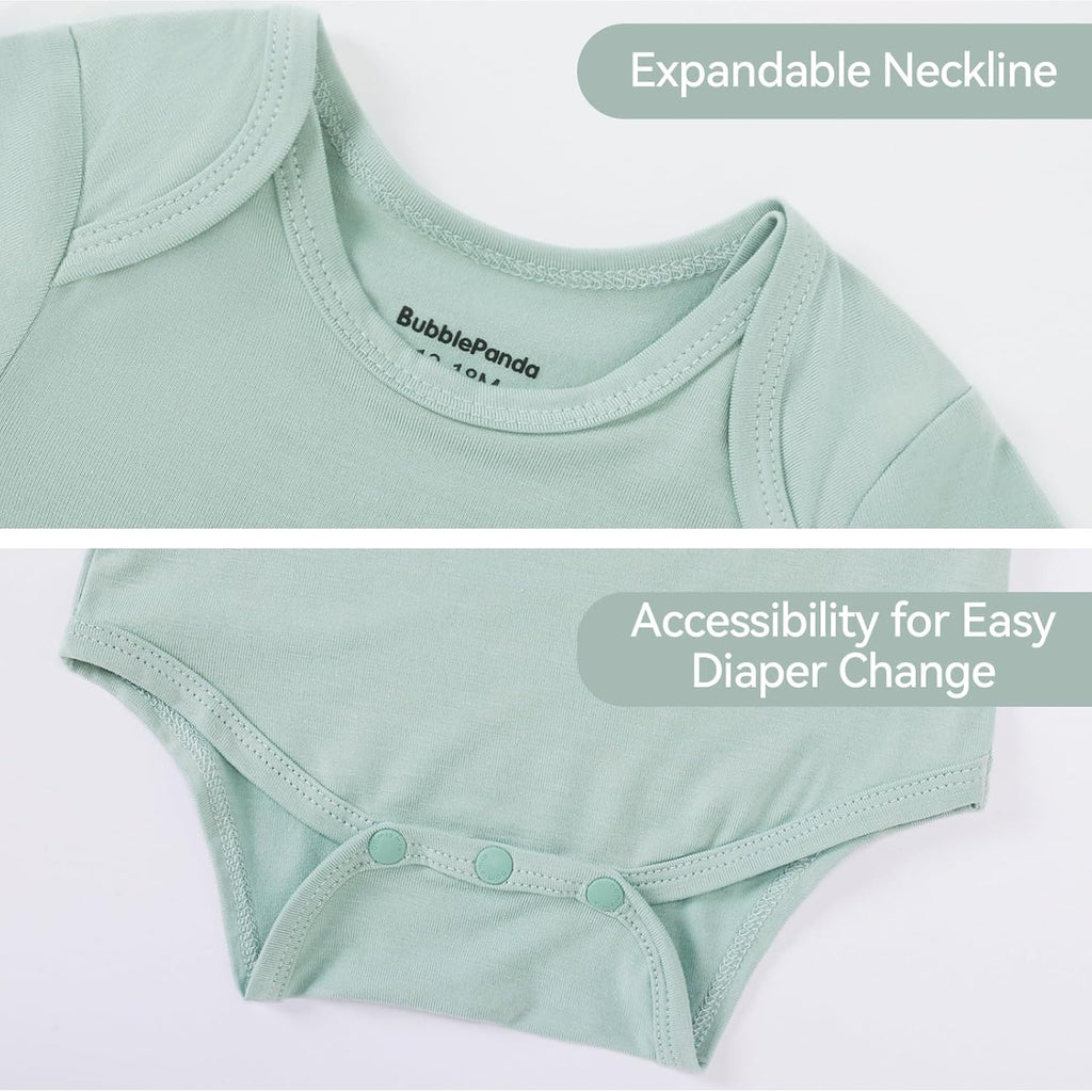 Okayinn BubblePanda Baby Bodysuit - Soft Rayon Bamboo Unisex Onesie for Infants 0-24 Months