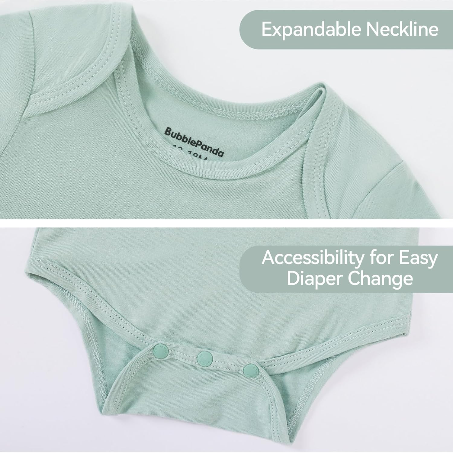 Okayinn BubblePanda Baby Bodysuit - Soft Rayon Bamboo Unisex Onesie for Infants 0-24 Months