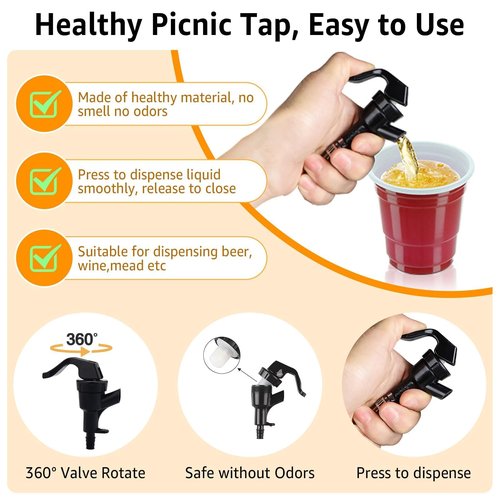 Dbgogo 3FT Ball Lock Beer Line Assembly Kit - 5/16" Liquid Line with Picnic Tap Faucet & Quick Disconnect PVC Tubing Ball Lock Picnic Tap for Corny Keg Ball Lock Keg Beer Dispenser Soda Dispensing