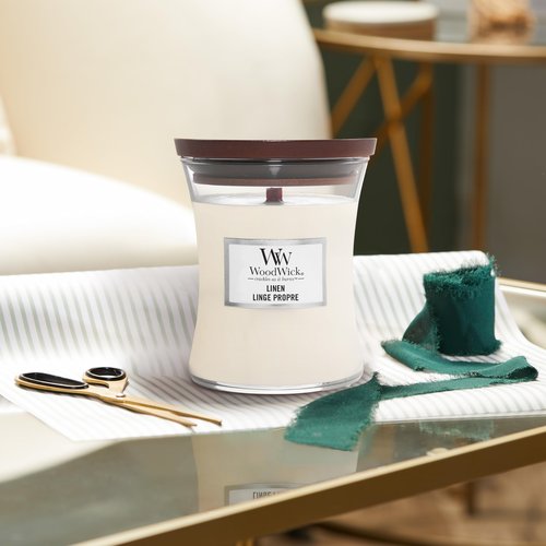 WoodWick Medium Hourglass Scented Trilogy Candle | Warm Woods | with Crackling Wick | Up to 60 Hours Burn Time
