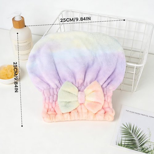 New 2Pcs Super Absorbent Microfiber Hair Towel Wrap for Wet Hair - Fast Drying & Soft Hair Drying Caps for Home (2 PCS)