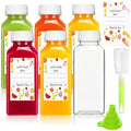 Plastic Juice Bottles with Caps 6 pcs - 12oz Reusable Juice Containers with Tamper Proof Lids White - Clear Juicing Bottles for Juicing Milk Smoothie Drinking and Other Beverages Christmas Gifts