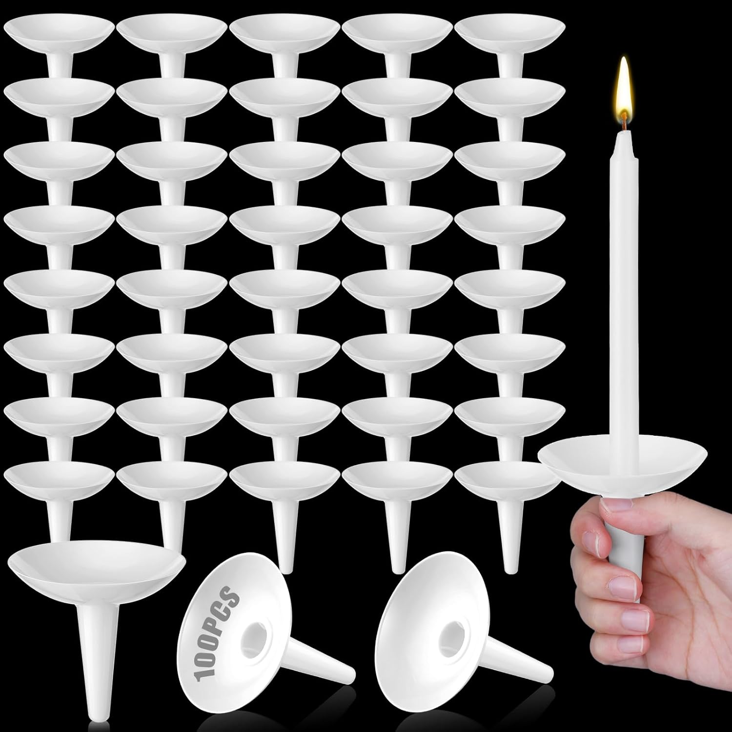 Regine Switzerland Candle Holders - 100 Pcs Plastic Drip Protectors for Church, Vigil & Events