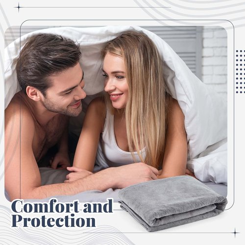 Fanfanwin 2 Pcs Couples Waterproof Mat Lover Reusable Stainproof Blanket Quiet Easy Use Mattress Protector for Adult Multi Functional Bed Sheet Couple Pleasure Comfort (27 x 27 in,Grey)