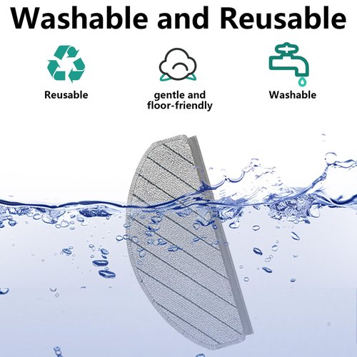 Frexusuent Mop Pads Accessories for ECOVACS DEEBOT T10 Plus/DEEBOT N20 Plus, for Yeedi C12 Pro Plus Robotic Robot Vacuum, 8 Pcs Washable and Reusable Microfiber Mop Pads Replacement Part